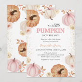 Meisje Kleine Pompoen Baby Shower Kaart (Voorkant / Achterkant)