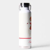 Meisje kleine rode fee fantasy kunst waterfles (Voorkant)