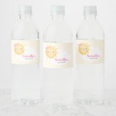 Meisje Kleine Straal van Zonneschijn Baby Shower Waterfles Etiket (Flessen)