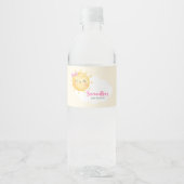 Meisje Kleine Straal van Zonneschijn Baby Shower Waterfles Etiket (Voorkant)