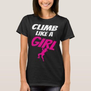 Meisje klimmen boulderen bergbeklimmen meisje t-shirt