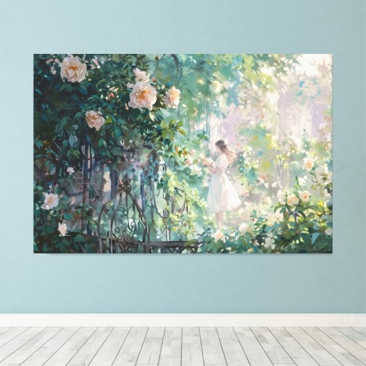 *~* Meisje KLIMMEN ROOS TV2 Uitgerekte Canvas Prin (Insitu (Houten vloer))