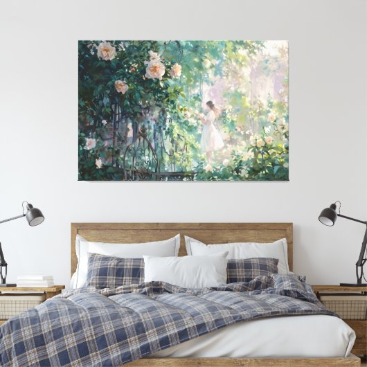 *~* Meisje KLIMMEN ROOS TV2 Uitgerekte Canvas Prin (Insitu (Slaapkamer))