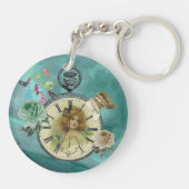 Meisje Klok Klok Kring Sleutelhanger (Achterkant)