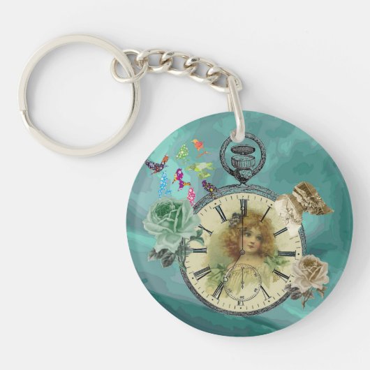 Meisje Klok Klok Kring Sleutelhanger (Voorkant)