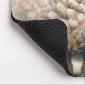 Meisje knuffelen een grote ooi muismat (Hoek)