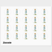 Meisje knuffelen gans handgemaakt (Beatrix Potter  Ronde Sticker (Vel)