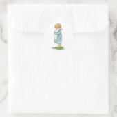 Meisje knuffelen gans handgemaakt (Beatrix Potter  Ronde Sticker (Tas)