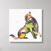 Meisje knuffelhond canvas afdruk (Voorkant)