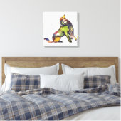 Meisje knuffelhond canvas afdruk (Insitu (Slaapkamer))
