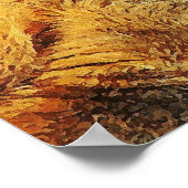 Meisje knuffelt de leeuwenmuur voor decoratie. poster (Hoek)