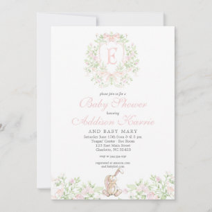 Meisje Konijn Baby shower uitnodiging