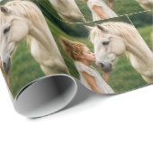 Meisje kust haar paard cadeaupapier (Rol Hoek)