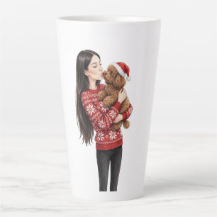 Meisje kust Poodle Puppy–Poodle Moeder Latte Mok