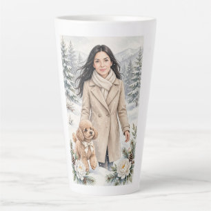 Meisje kust Poodle Puppy–Poodle Moeder Latte Mok