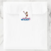 Meisje lacrosse speler in rood ronde sticker (Tas)