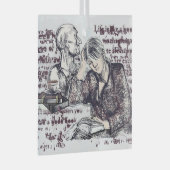 meisje leest boek glas ornament (Voorkant Rechts)