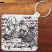 meisje leest boek sleutelhanger (Achterkant)