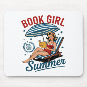 Meisje Leest Boek Zomer Grappige Strandvakantie Vo Muismat