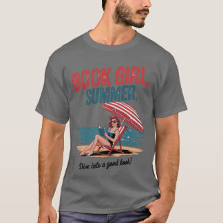 Meisje Leest Boek Zomer Grappige Strandvakantie Vo T-shirt