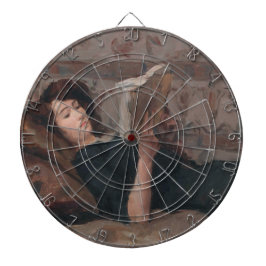 Meisje leest een boek (terugbrengen op een Divan) Dartbord