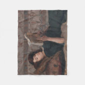 Meisje leest een boek (terugbrengen op een Divan) Fleece Deken (Voorkant)