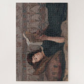 Meisje leest een boek (terugbrengen op een Divan) Legpuzzel (Verticaal)