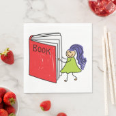 Meisje leest een boekenboek over servetten (Insitu)