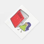 Meisje leest een boekenboek over servetten (Hoek)
