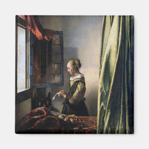 Meisje leest een brief bij het raam, Vermeer Magneet