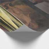 Meisje leest een brief in een open venster, Vermee Cadeaupapier (Hoek)