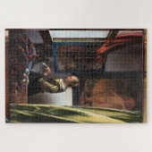 Meisje leest een brief in een open venster, Vermee Legpuzzel (Horizontaal)