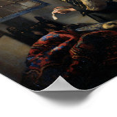 Meisje leest een brief in een open venster, Vermee Poster (Hoek)