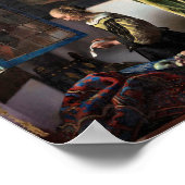 Meisje leest een brief in een open venster, Vermee Poster (Hoek)