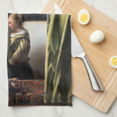 Meisje leest een brief in een open venster, Vermee Theedoek (Quarter Fold)