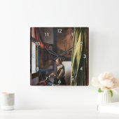 Meisje leest een brief in een open venster, Vermee Vierkante Klok (Huis)