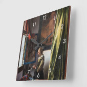 Meisje leest een brief in een open venster, Vermee Vierkante Klok (Hoek)