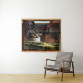 Meisje leest een brief in een open venster, Vermee Wandkleed (In Situ (horizontaal))