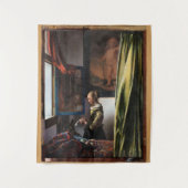 Meisje leest een brief in een open venster, Vermee Wandkleed (Voorkant)