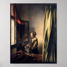 Meisje leest een brief van Johannes Vermeer Art