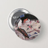 Meisje leest over sofa ronde button 5,7 cm (Voorkant /achterkant)