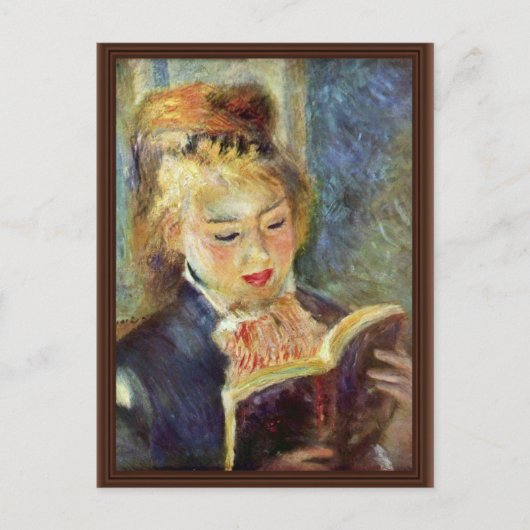 Meisje leest Pierre-Auguste Renoir Briefkaart (Voorkant)