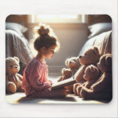 Meisje leest voor aan Teddy Bears Muismat (Voorkant)