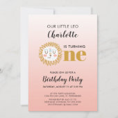 Meisje Leo Sun teken eerste verjaardag Kaart (Voorkant)