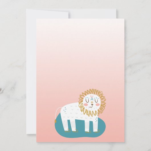 Meisje Leo Sun teken eerste verjaardag Kaart (Achterkant)