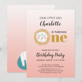 Meisje Leo Sun teken eerste verjaardag Kaart (Voorkant / Achterkant)