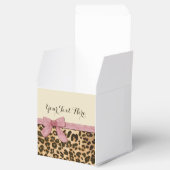 Meisje Leopard Print Baby Roze Boog Bedankdoosjes (Geopend)
