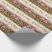 Meisje Leopard Print Baby Roze Boog Cadeaupapier (Hoek)