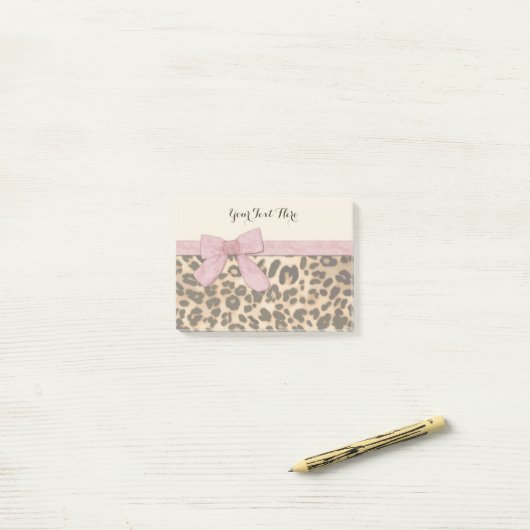 Meisje Leopard Print Baby Roze Boog Post-it® Notes (Op bureau)