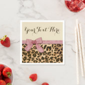 Meisje Leopard Print Baby Roze Boog Servetten (Insitu)